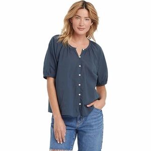 Universal Thread 100% Cotton Gray Shirt Women Size L Oversized Boxy Flowy